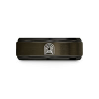tungsten rings for couples – gunmetal & black tungsten tunnel portal wedding band