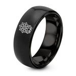 Personalized Romantic Gifts for Her – black tungsten dharma wheel ring