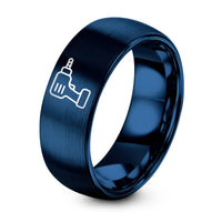 Personalized Romantic Gifts for Her – blue tungsten power drill ring