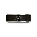 romantic presents for guys – black & silver tungsten great dane wedding band