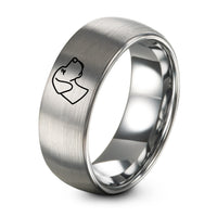 Personalized Romantic Gifts for Him – gray tungsten great dane ring