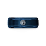 romantic presents for boyfriend – blue tungsten labyrinth path spiral wedding band