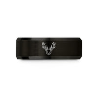 tungsten band for him – black tungsten elk antlers wedding band
