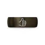 custom him tungsten ring – gunmetal & black tungsten thumbs up wedding band