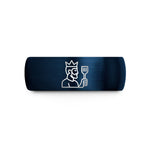 engraved rings for men – blue tungsten grill king wedding band