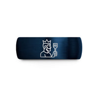 engraved rings for men – blue tungsten grill king wedding band