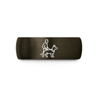 engraved rings for couples – gunmetal & black tungsten k9 handler wedding band