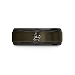 custom wedding band style – gunmetal & black tungsten k9 handler wedding band