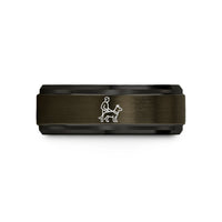 custom wedding band style – gunmetal & black tungsten k9 handler wedding band