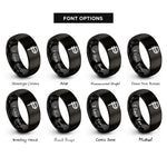 font options for inside engraving on black peso symbol rings