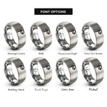 font options for inside engraving on grey peso symbol rings