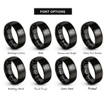 font options for inside engraving on black petra treasury rings