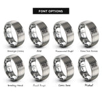 font options for inside engraving on silver petra treasury rings