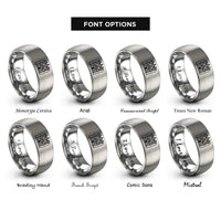 font options for inside engraving on silver petra treasury rings