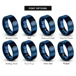 font options for inside engraving on blue petri dish culture rings