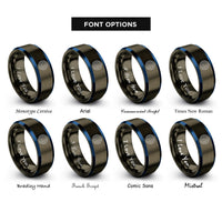 font options for inside engraving on gunmetal & blue petri dish culture rings