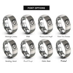 font options for inside engraving on silver petri dish rings