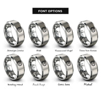 font options for inside engraving on grey petri dish rings