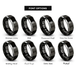 font options for inside engraving on black & silver petronas towers rings