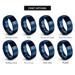 font options for inside engraving on blue petronas twin towers rings