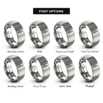 font options for inside engraving on silver petronas twin towers rings