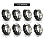 font options for inside engraving on black & gray petty officer chevron rings