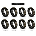 font options for inside engraving on gunmetal & black petty officer chevron rings