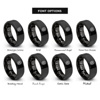 font options for inside engraving on black pharmacist rx emblem rings