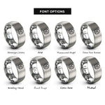 font options for inside engraving on grey pharmacist rx emblem rings