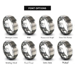 font options for inside engraving on gray pharmacist rx emblem rings