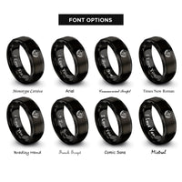 font options for inside engraving on black pharmacy crest rings