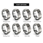 font options for inside engraving on grey pharmacy crest rings