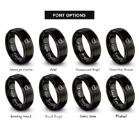 font options for inside engraving on black pharmacy mortar pestle rings