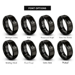 font options for inside engraving on black pharmacy mortar pestle rings