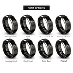 font options for inside engraving on black & grey pharmacy rx rings