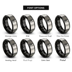 font options for inside engraving on black & silver pharmacy rx rings