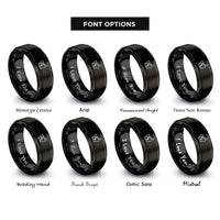 font options for inside engraving on black pharmacy rx rings
