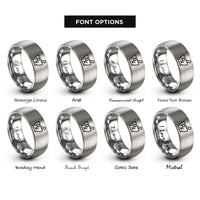 font options for inside engraving on silver pharmacy rx rings