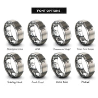 font options for inside engraving on gray pharmacy rx rings