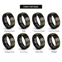 font options for inside engraving on gunmetal & black pharmacy rx rings