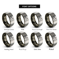 font options for inside engraving on gunmetal & silver pharmacy rx rings