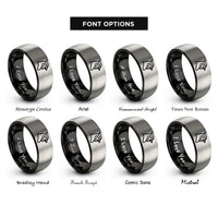 font options for inside engraving on black & grey pheasant rings