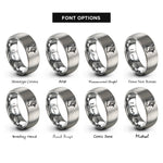 font options for inside engraving on grey pheasant rings