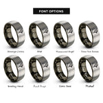 font options for inside engraving on gunmetal & gray pheasant rings