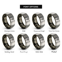 font options for inside engraving on gunmetal & gray pheasant rings