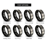 font options for inside engraving on black & gray pheasant rooster rings