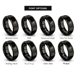 font options for inside engraving on black pheasant rooster rings
