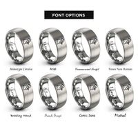font options for inside engraving on silver pheasant rooster rings