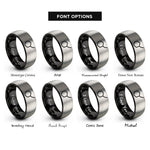 font options for inside engraving on black & gray phenyl group rings