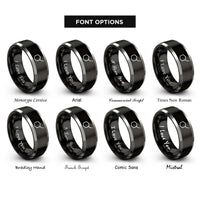 font options for inside engraving on black & gray phenyl group rings